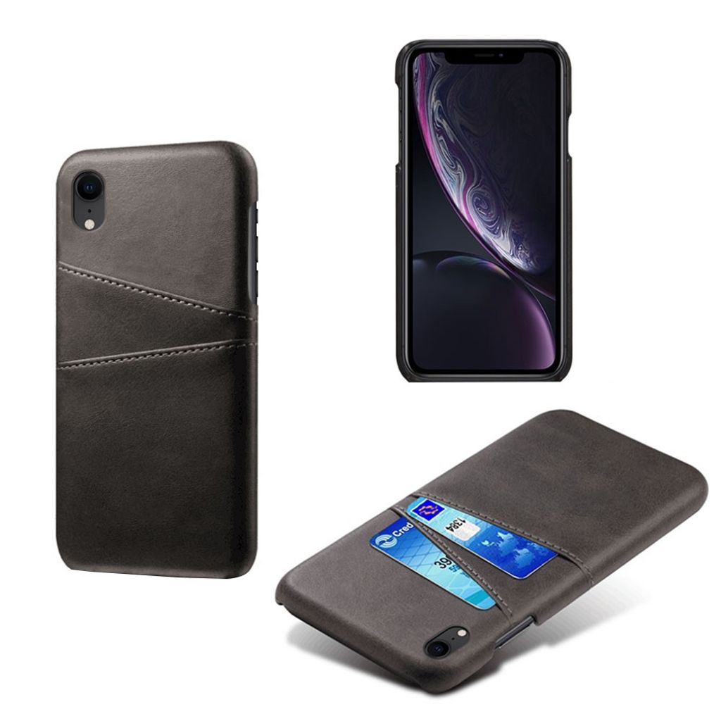 IPhone XR skal with a kortfack - svart
