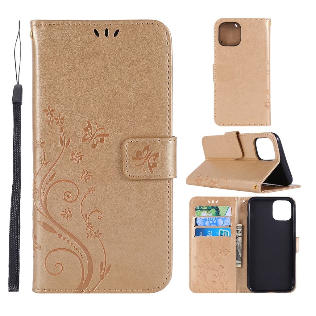 IPhone 11 fodral med a butterfly print - guld