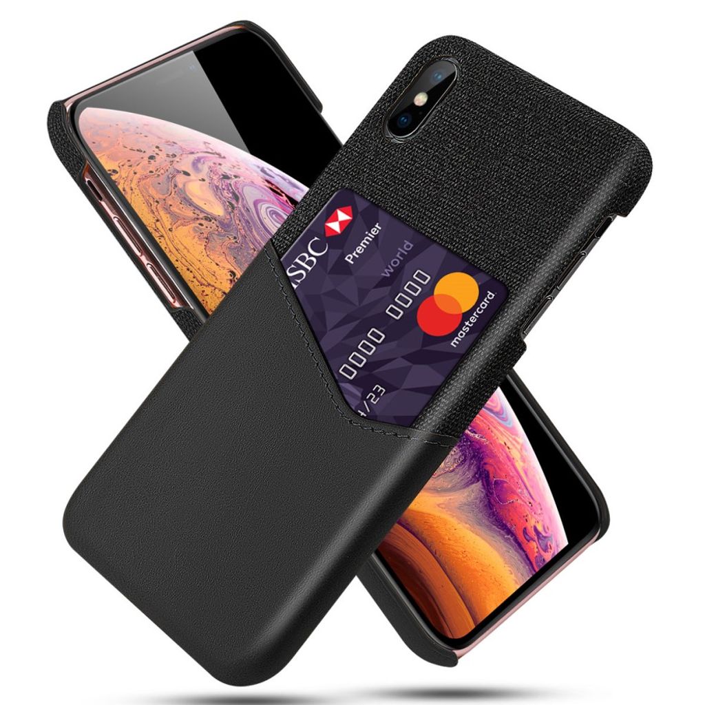 IPhone X/XS skal with a kortfack - svart