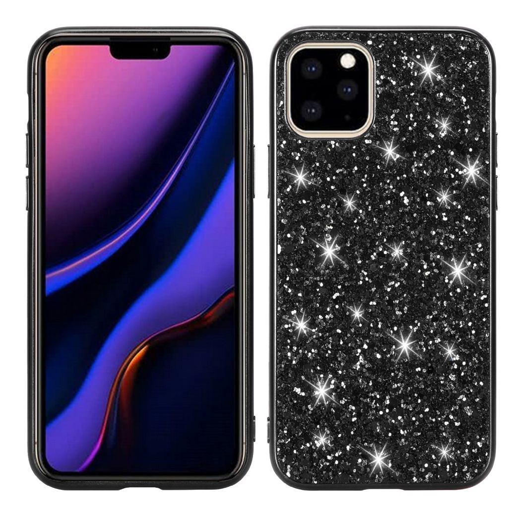 Glittery iPhone 11 Pro skal - svart