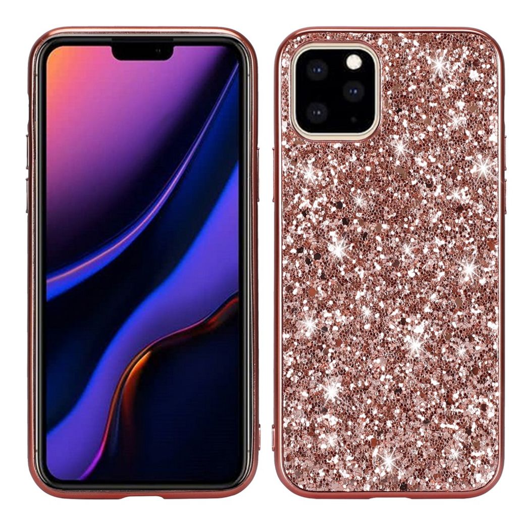 Glittery iPhone 11 Pro skal - roséguld