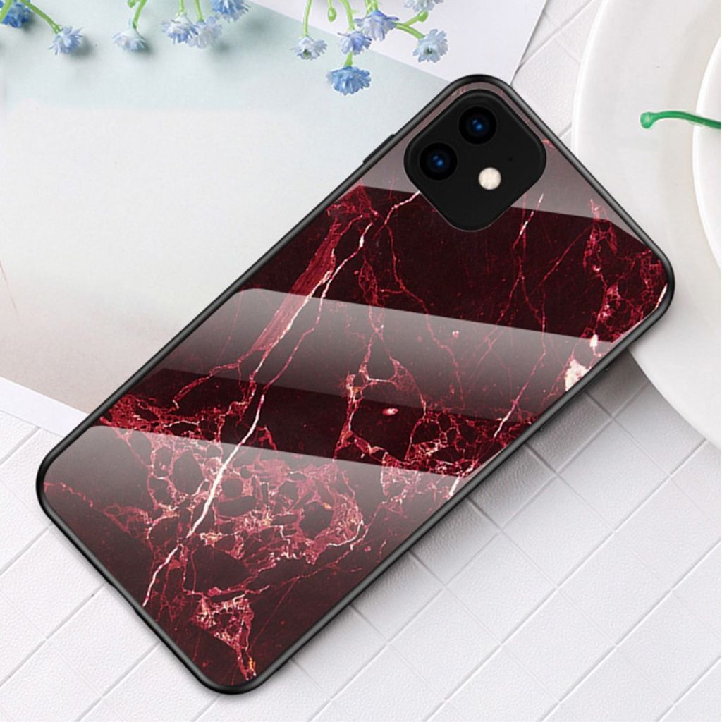 IPhone 11 skal in marble - röd