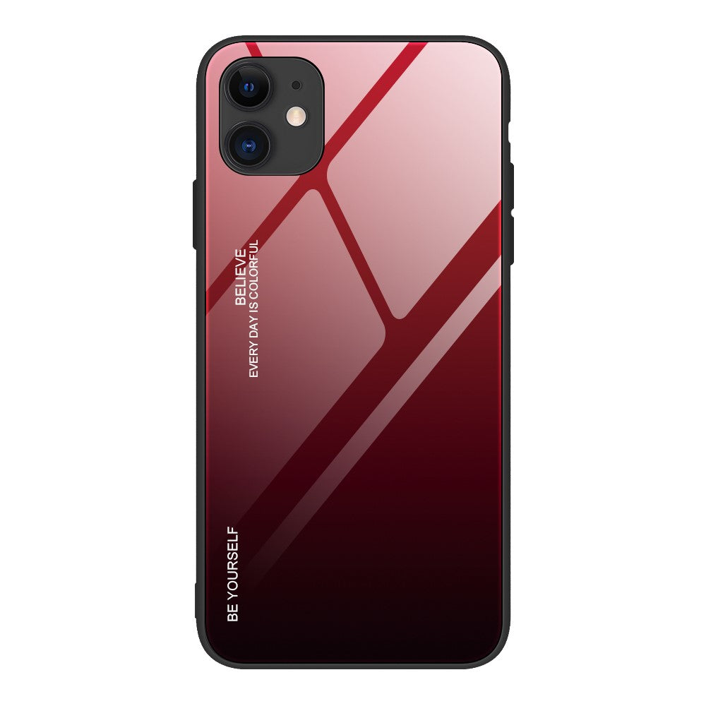 Gradient Color skal for iPhone 12/12 Pro – röd/svart