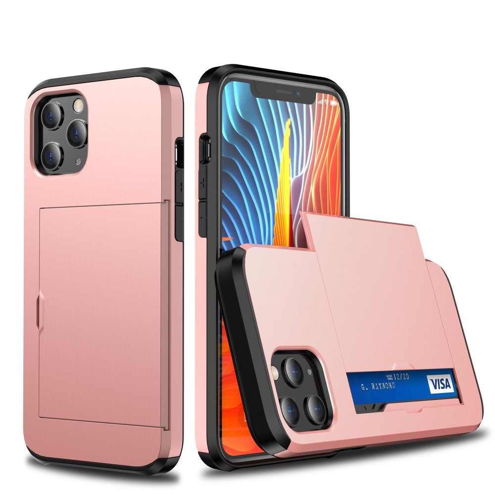 IPhone 12 Pro/12 skal with Card Holder – roséguld