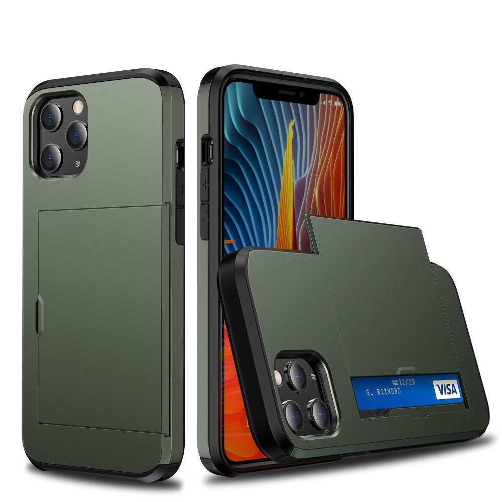 Skal with Card Holder for iPhone 12 /12 Pro – grön