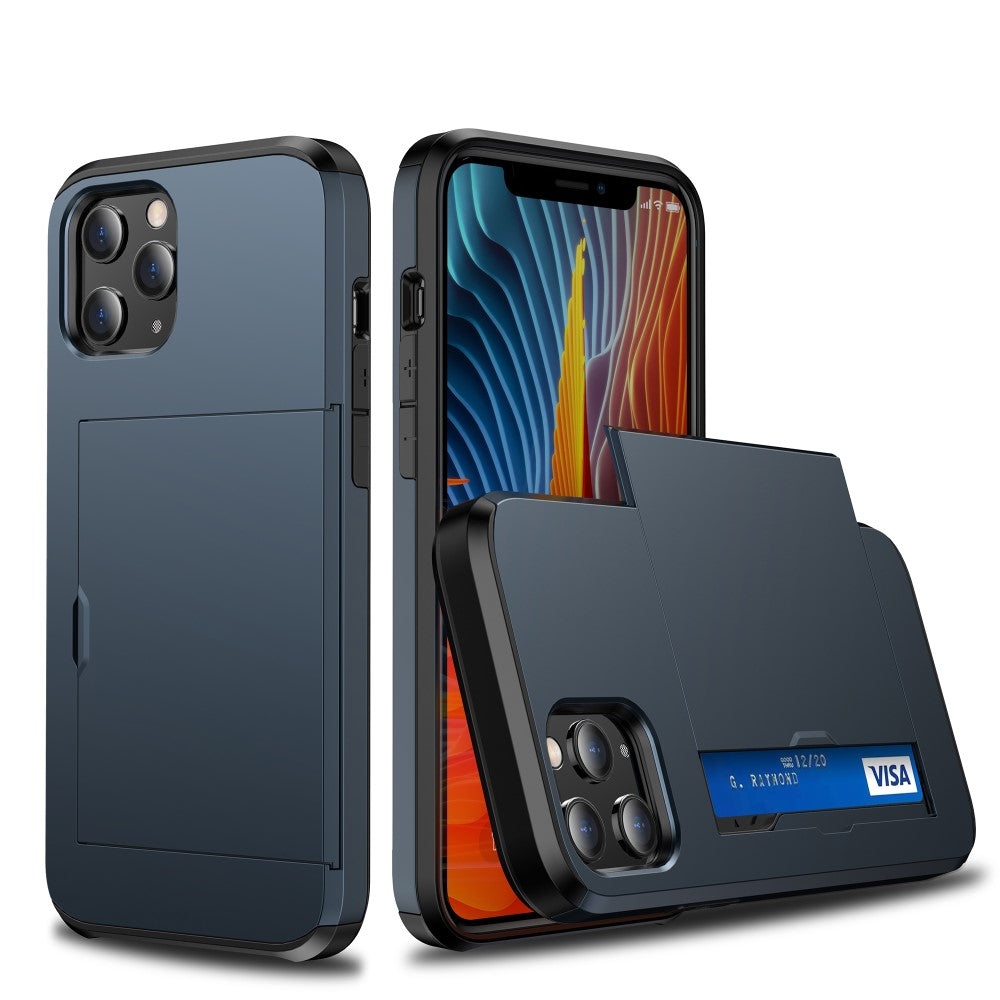 Skal with Card Holder for iPhone 12/12 Pro – blå