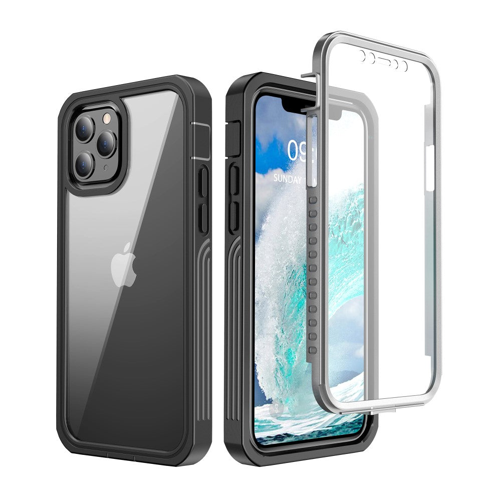 IPhone 12 Mini skal with Built-in PET skärmskydd – svart/transparent