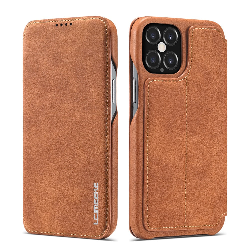 LC.IMEEKE Retro Fodral for iPhone 12 & 12 Pro - Brown