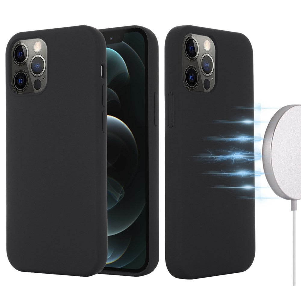 IPhone 12- 12 Pro silicone skal - svart