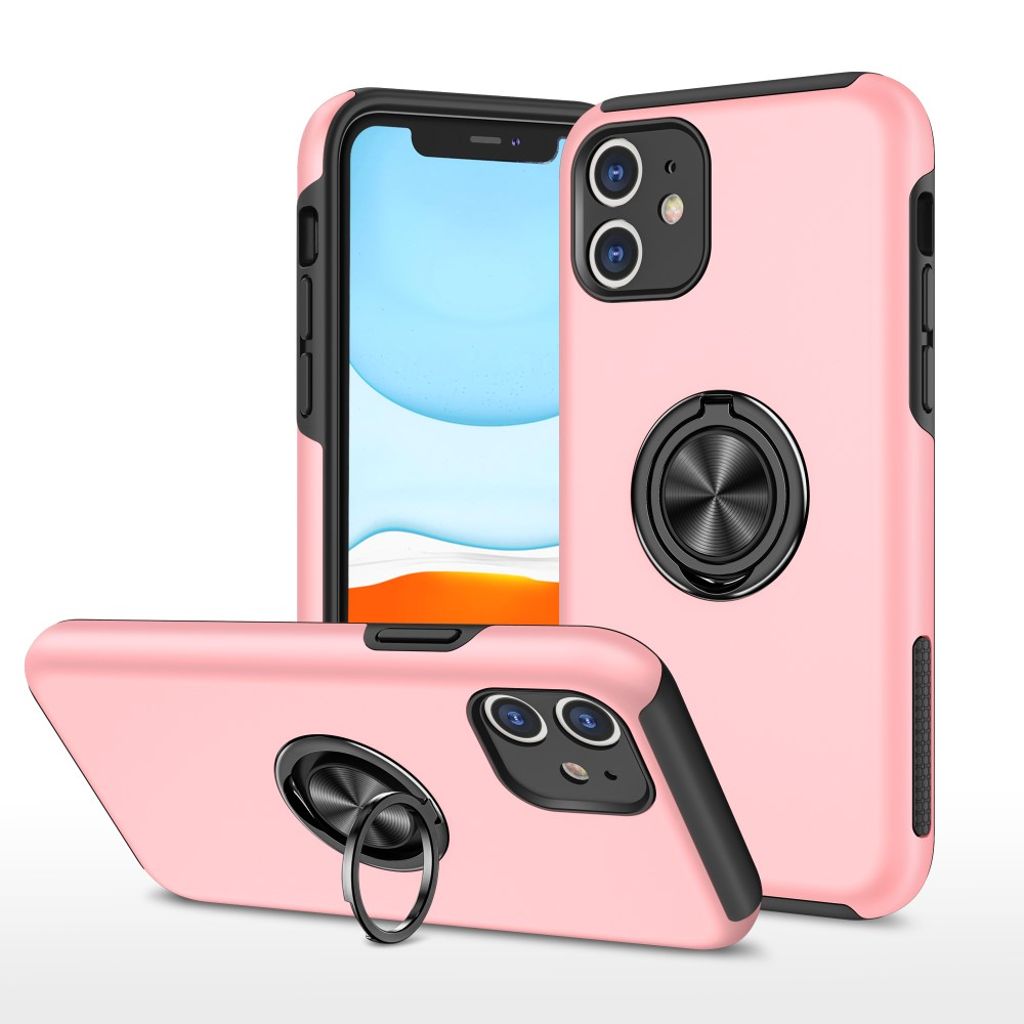 IPhone 11 skal with a ring holder - rosa