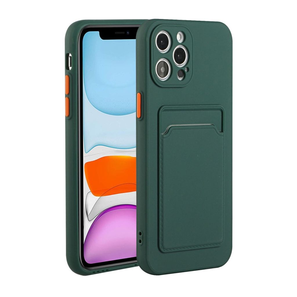 IPhone 12 Pro Max skal with a card holder - grön