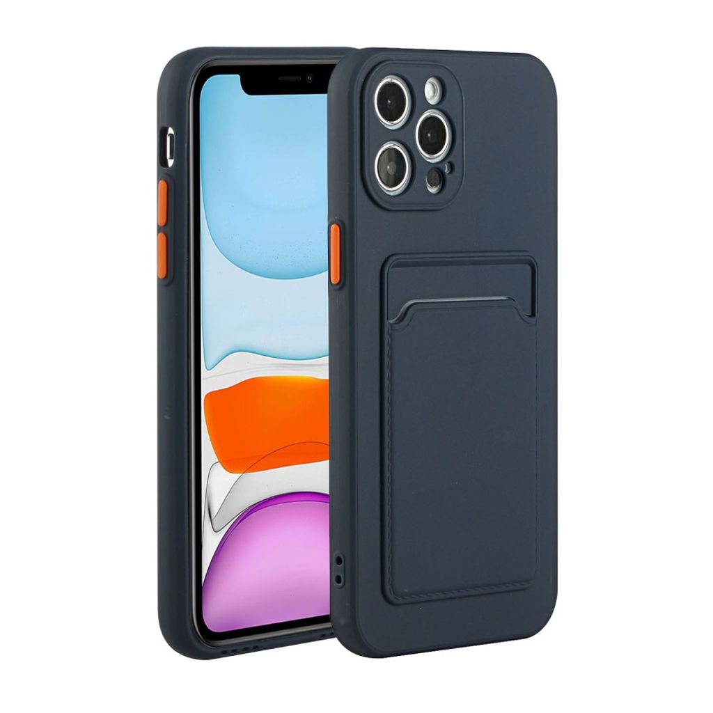 IPhone 12 Pro Max skal with a card holder - Dark blå