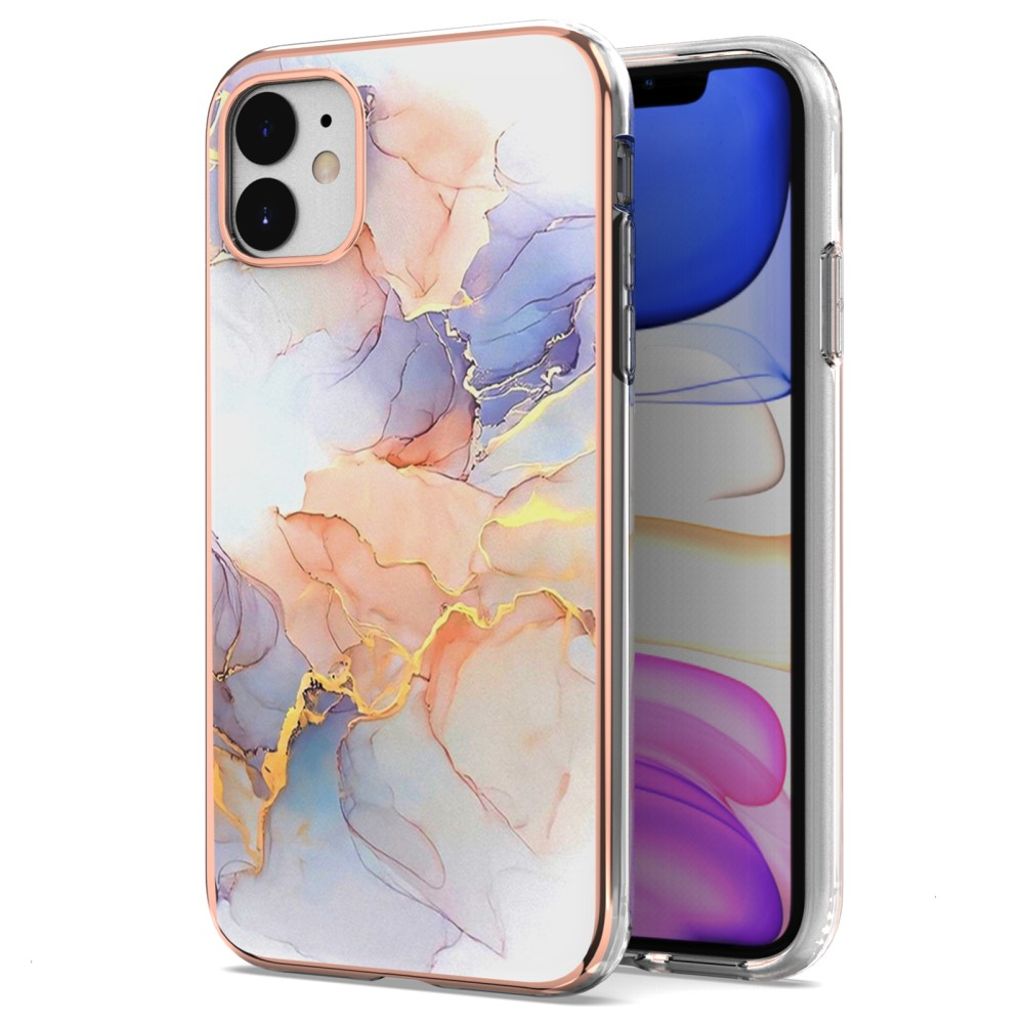 IPhone 11 skal in marble - blå, orange