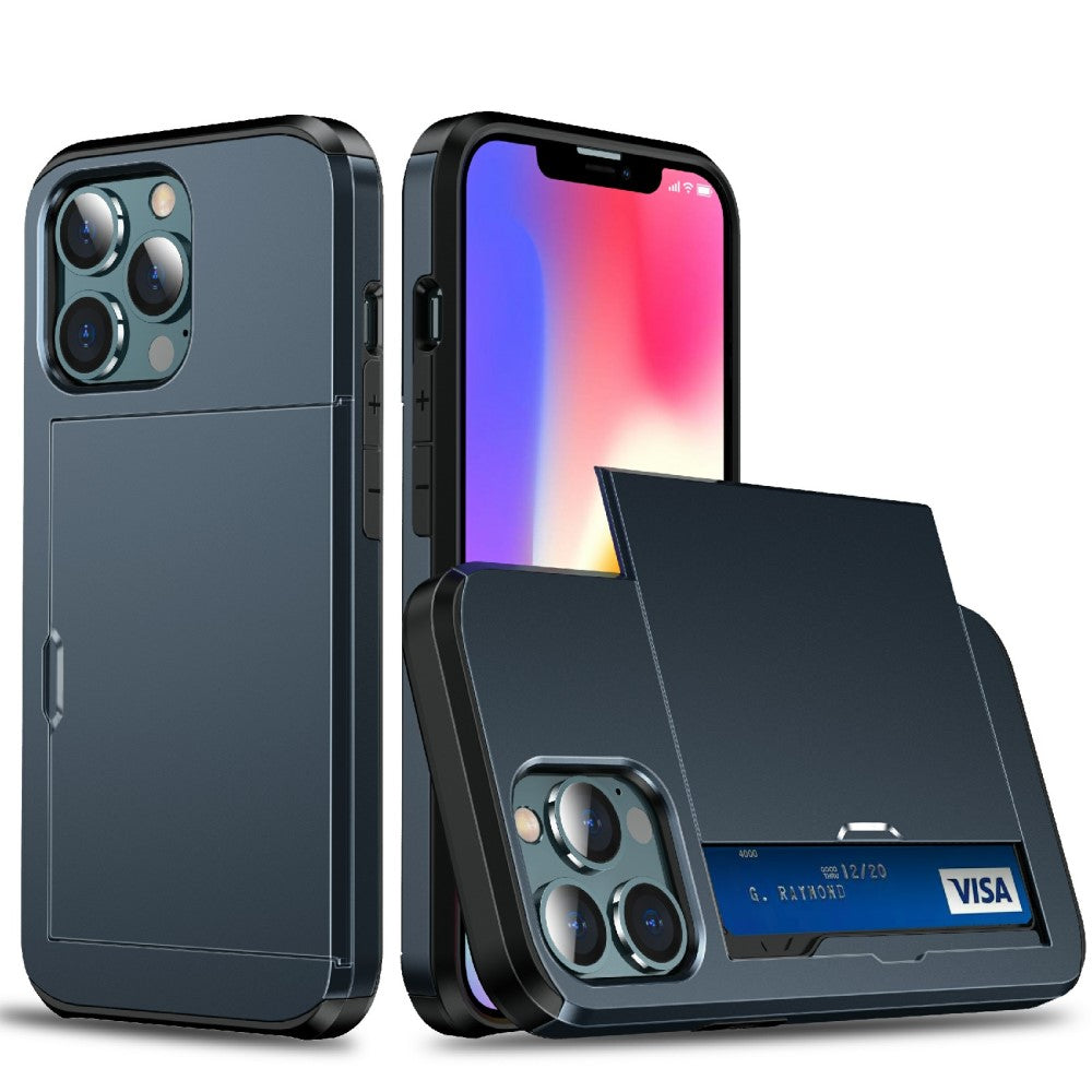 Skal with Card Holder for iPhone 13 Pro – blå