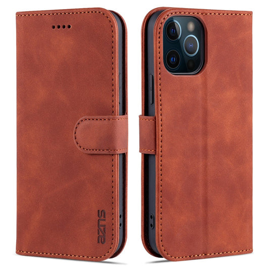 AZNS iPhone 12 Pro Max plånboksfodral - brun