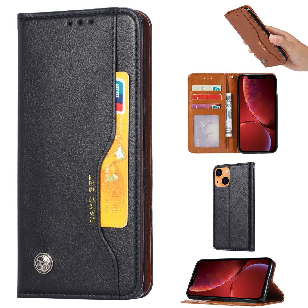 Magnetic Wallet Skal for iPhone 13 - Black