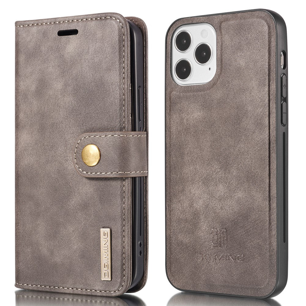 DG.MING 2-in-1 Wallet Case for iPhone 13 - Coffee