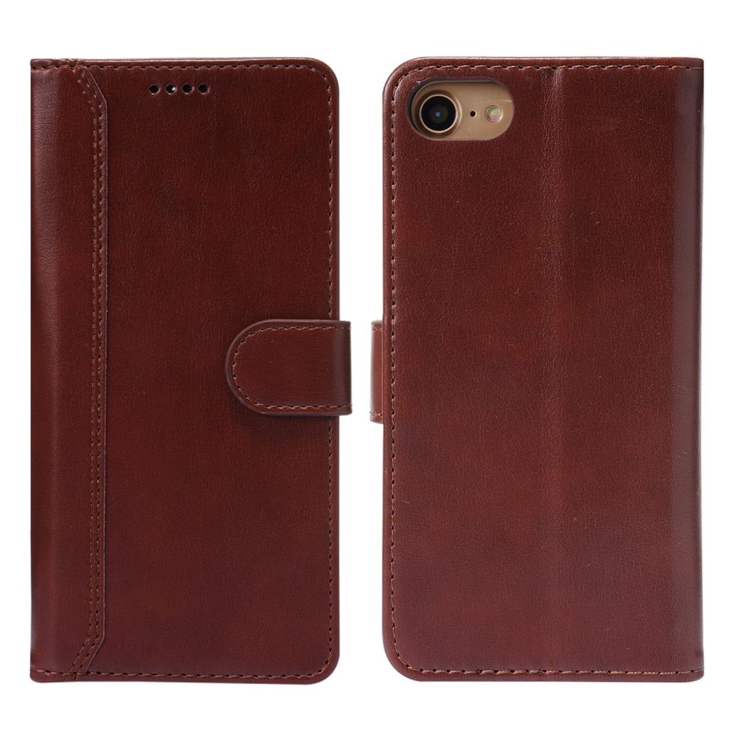 IPhone SE (2022) etc. cover with a magnetic strap - Brown