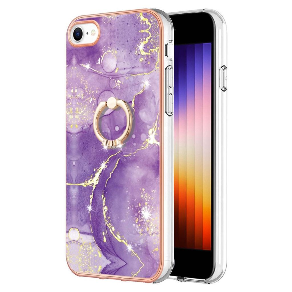 YB IMD iPhone SE etc. skal in marble with a ring - lila