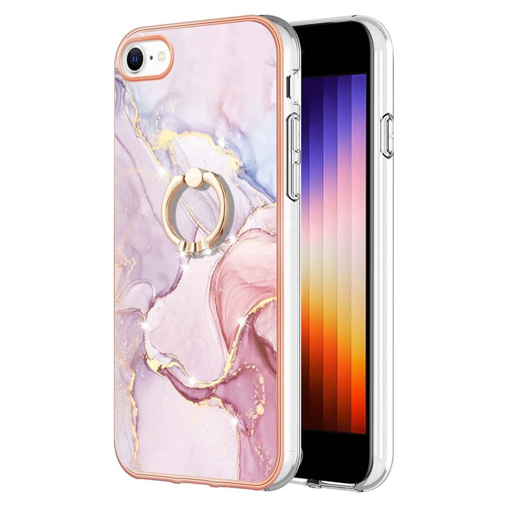 YB IMD iPhone SE etc. skal in marble with a ring - roséguld-colored