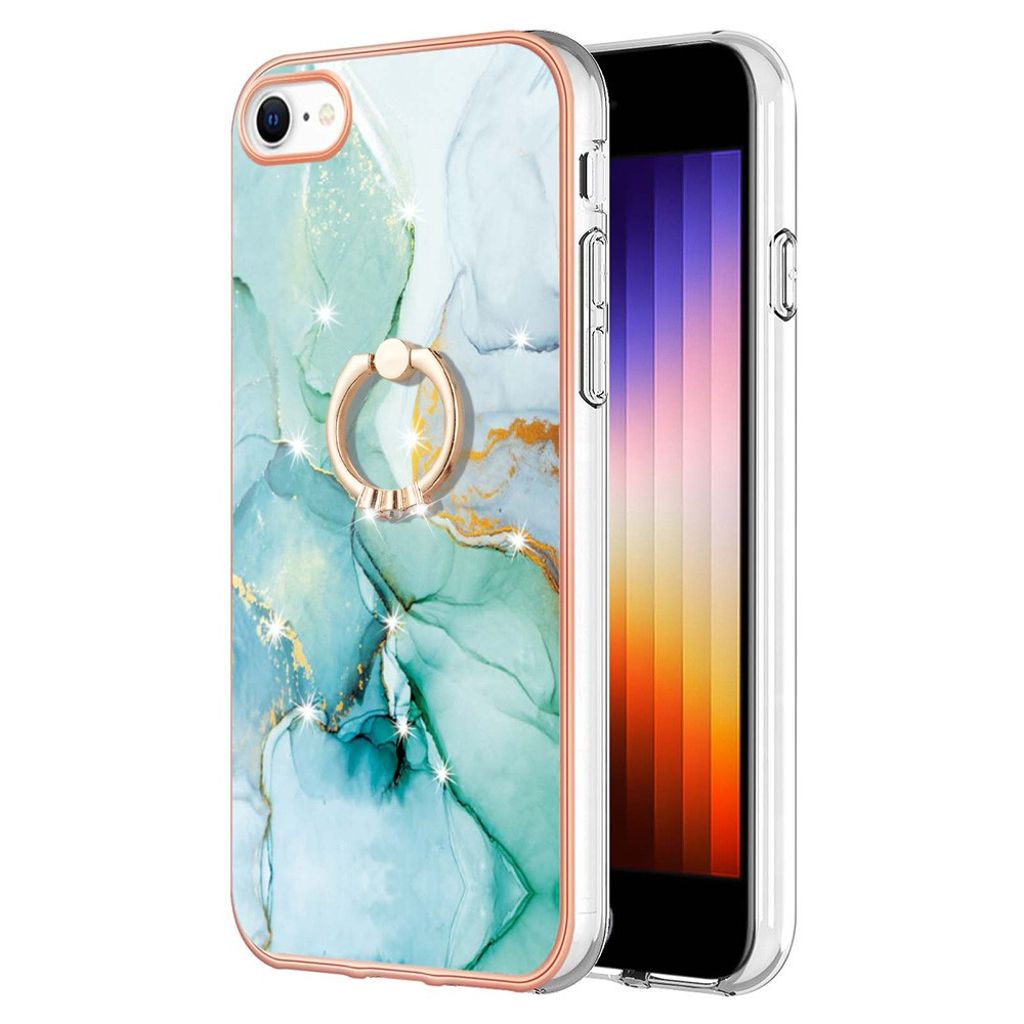 YB IMD iPhone SE etc. skal in marble with a ring - grön