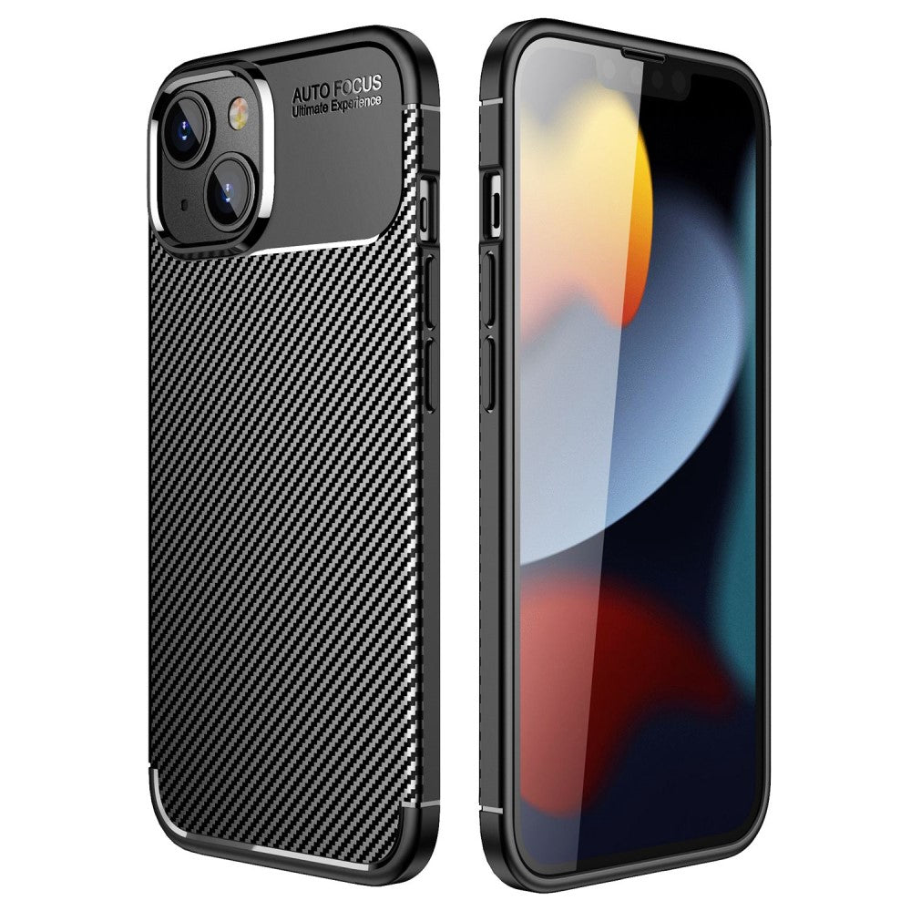 Carbon Fiber skal for iPhone 14 – svart
