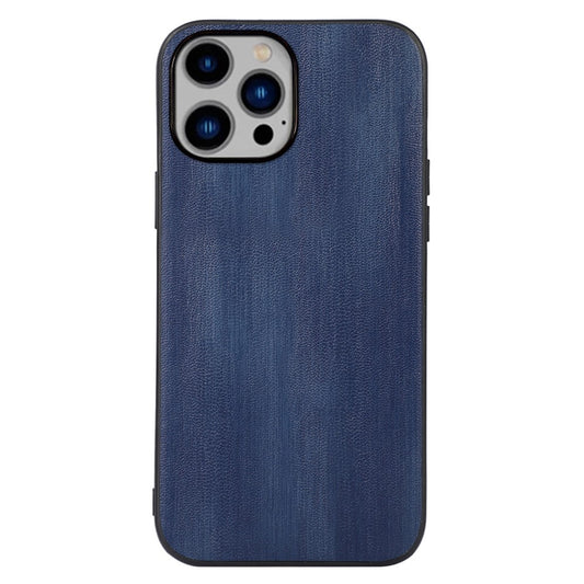 iPhone 14 Plus Textured PU Leather + TPU + PC Case - Blue