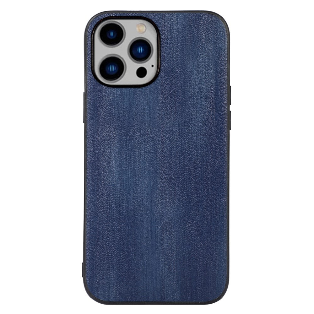 IPhone 14 Plus Textured PU Leather + TPU + PC skal - blå