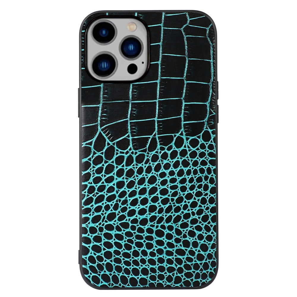 IPhone 14 Plus Crocodile Texture Anti-fall skal - grön