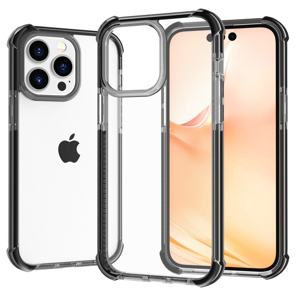 Transparent stötdämpande skal for iPhone 14 Pro Max skal - svart