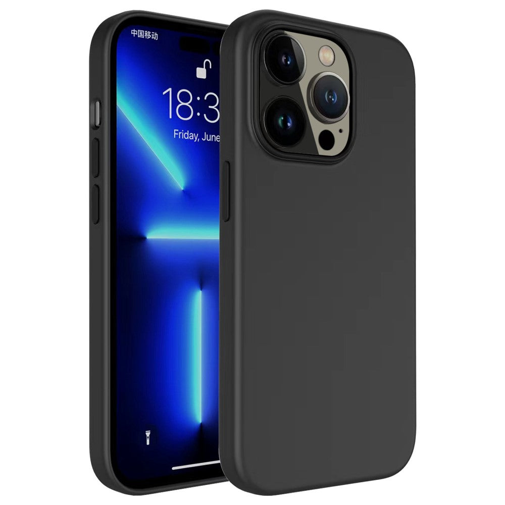 Liquid Silicone Skal for iPhone 14 Pro Max case - Black