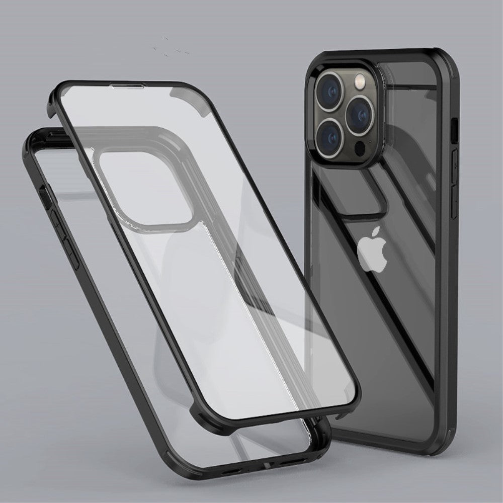 IPhone 14 Pro Max 2-in-1 skal in härdat glas – svart