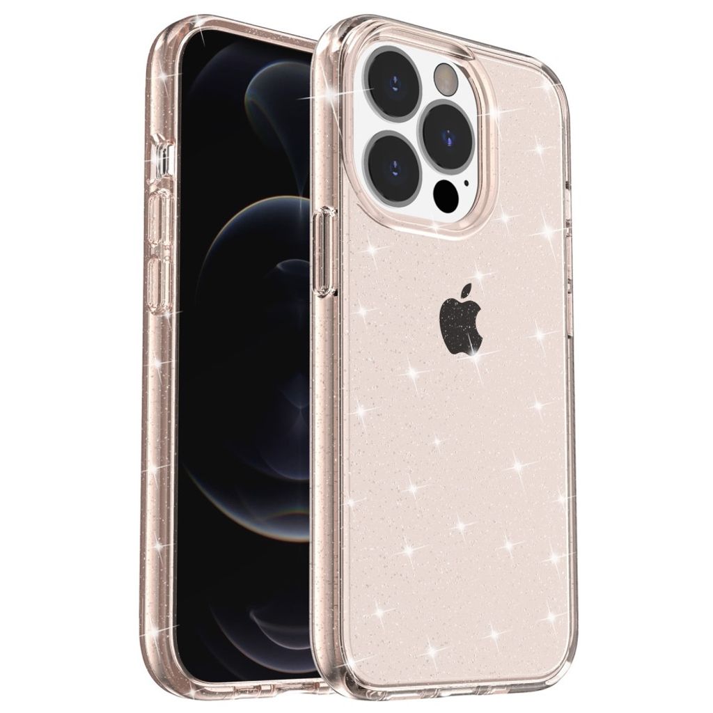 Sparkly iPhone 15 Pro skal - guld
