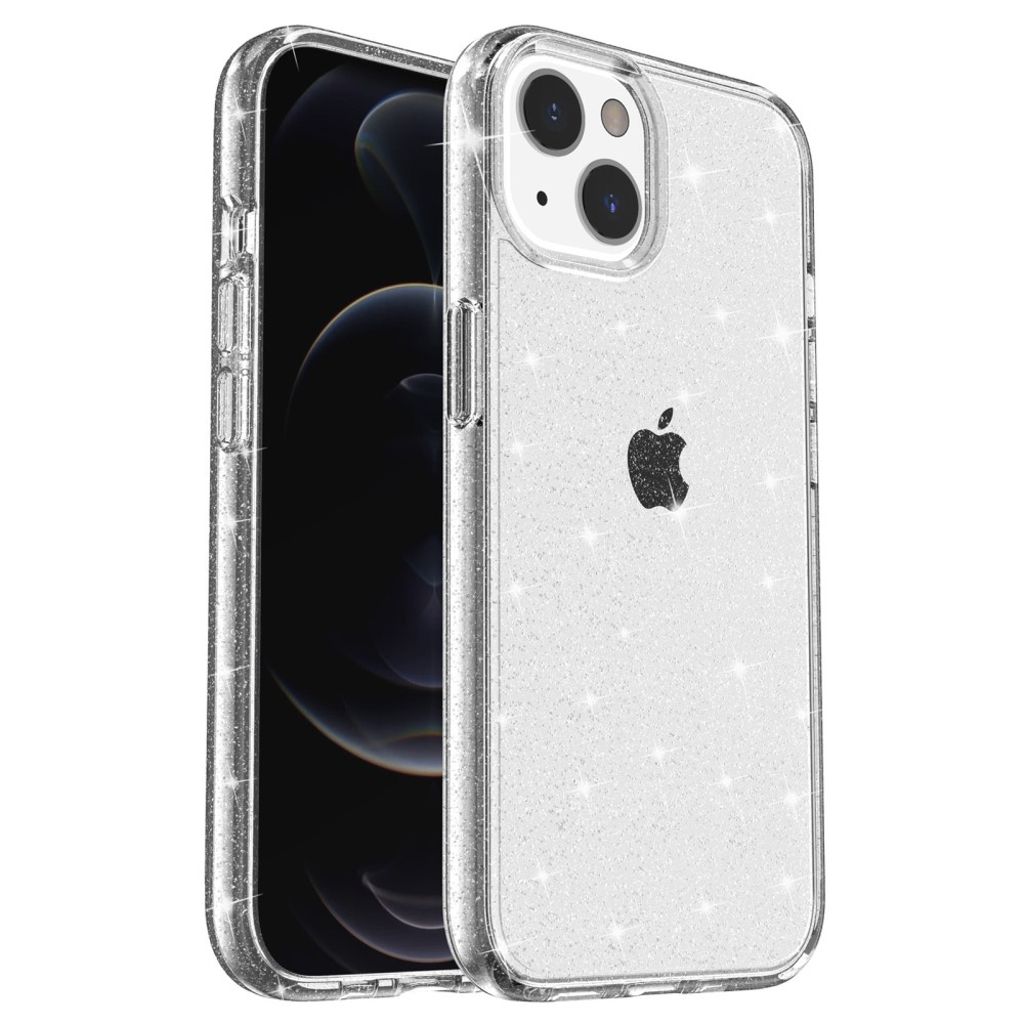 Sparkly iPhone 15 Plus skal - vit