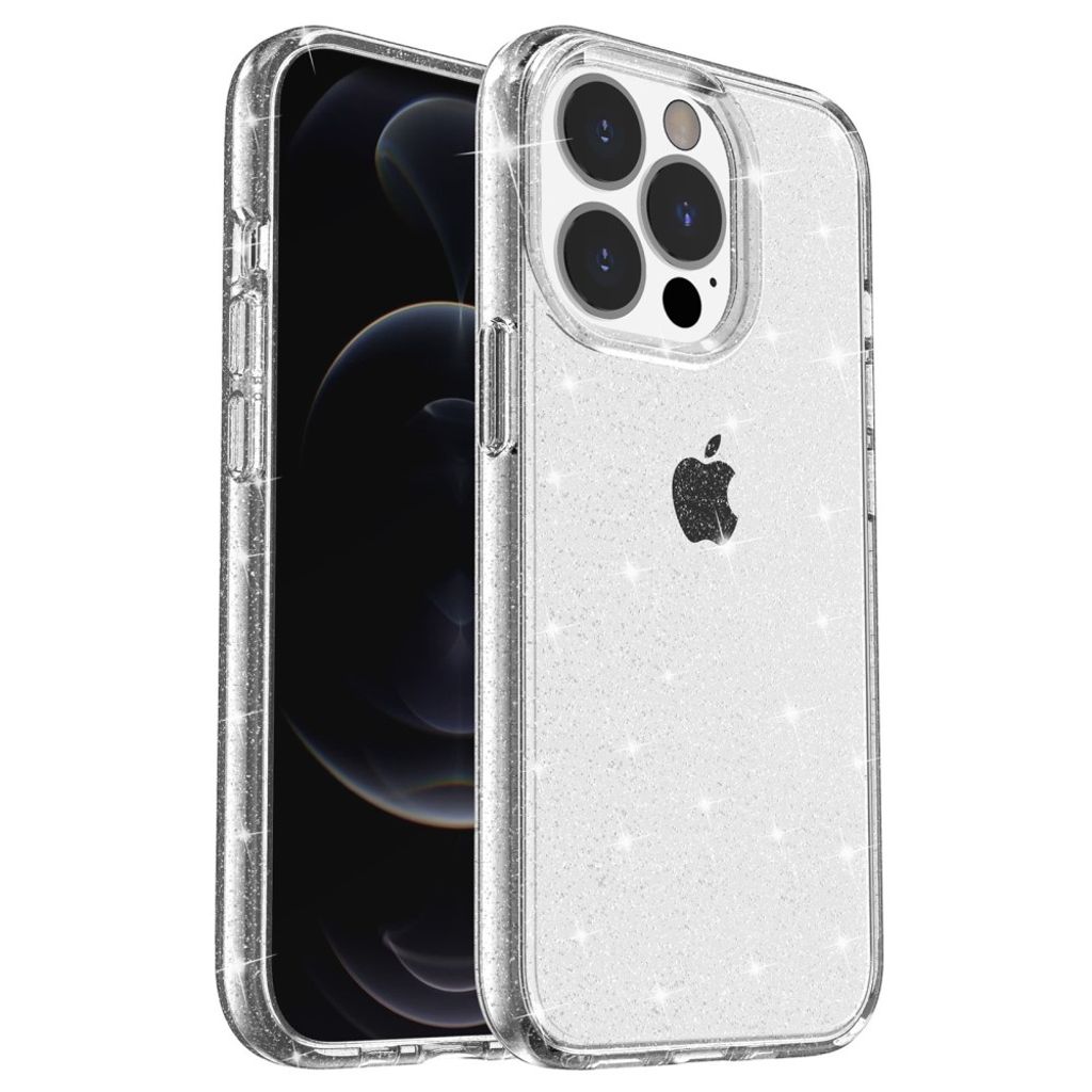 Sparkly iPhone 15 Pro Max case - White