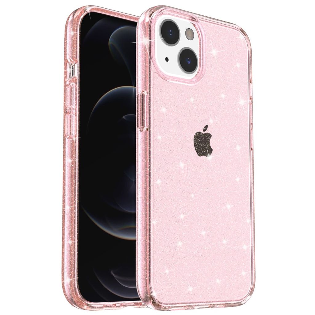 Sparkly iPhone 15 skal - rosa