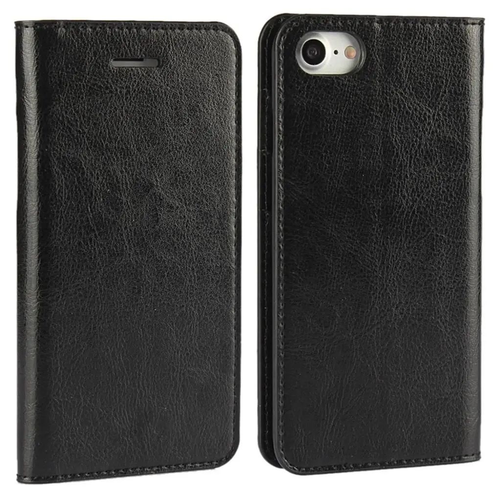 Crazy Horse iPhone SE 2020, SE 2022, 7, 8 wallet cover - Black