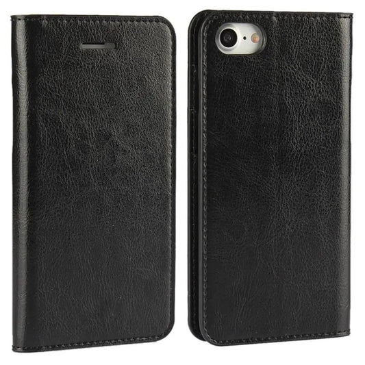 Crazy Horse iPhone SE 2020, SE 2022, 7, 8 wallet cover - Black