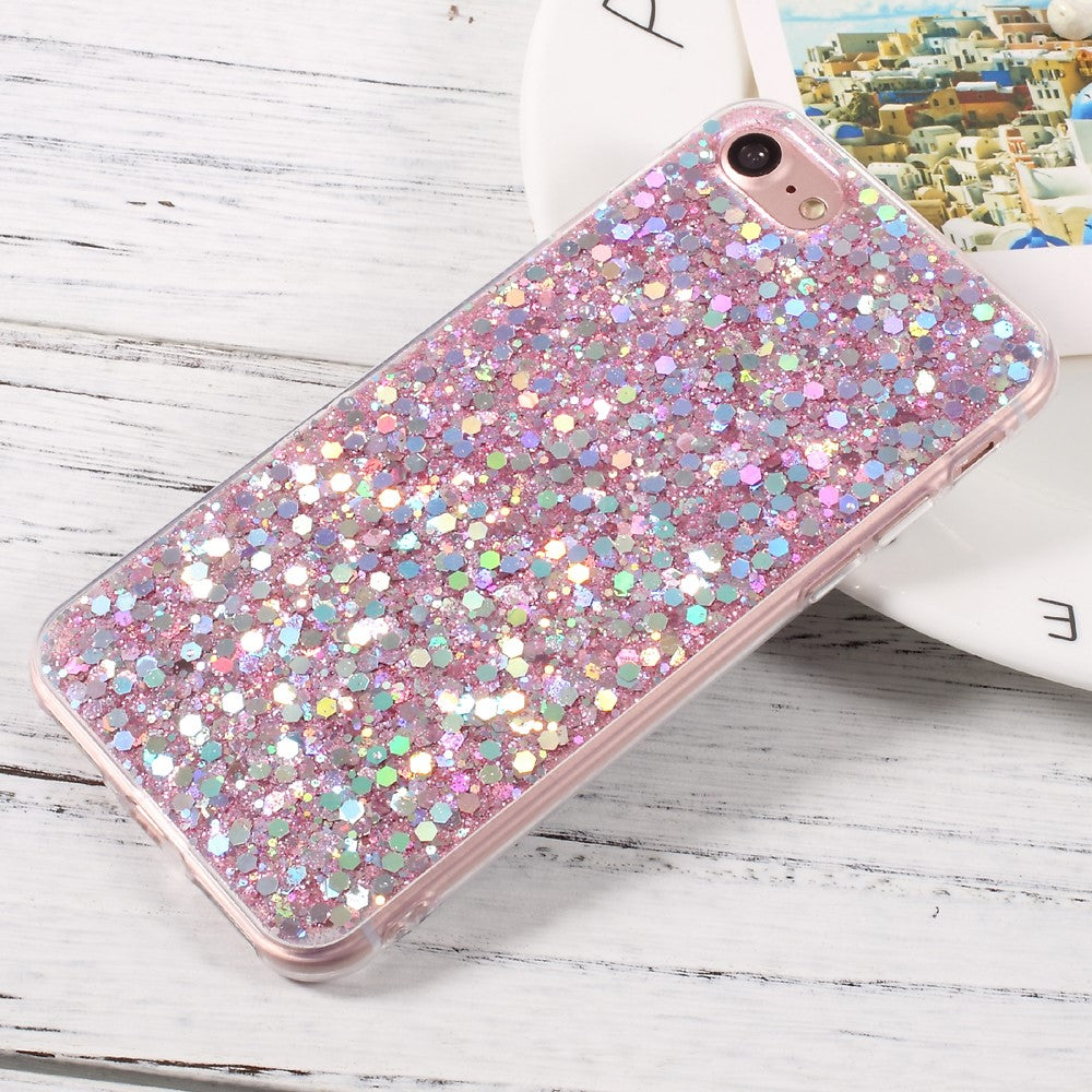 Glittering Sequins iPhone 7/8/SE 2020/SE 2022 skal – rosa