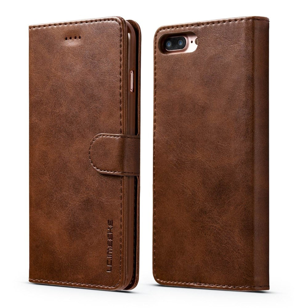 LC.IMEEKE PU-Leather Wallet Fodral for iPhone 7/8 Plus - Dark Brown