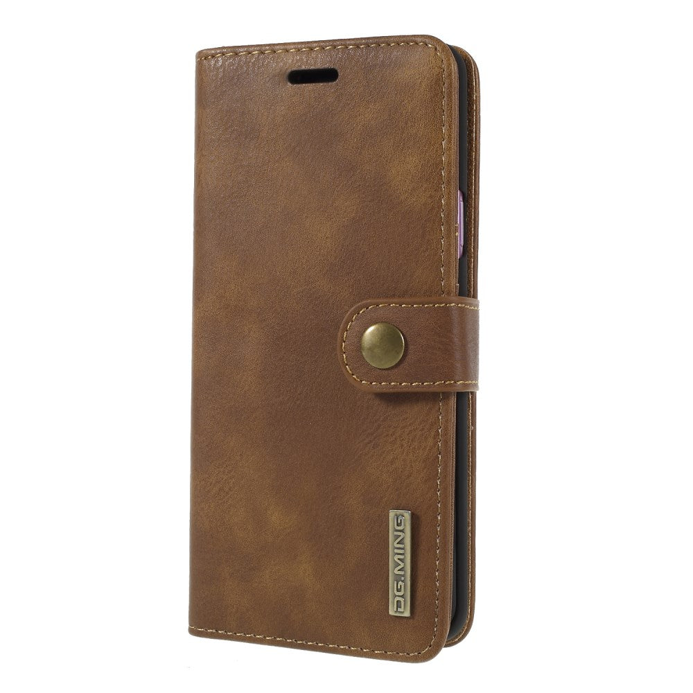 DG.MING fodral 2-in-1 Split Leather till Samsung Galaxy S9 Plus – brun
