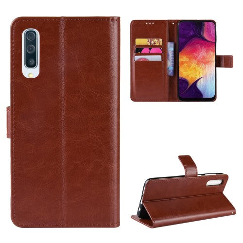 Crazy Horse fodral till Samsung Galaxy A50 – brun