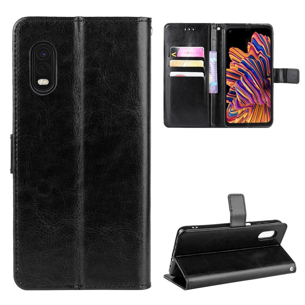 Crazy Horse plånboksfodral till Galaxy Xcover Pro – svart