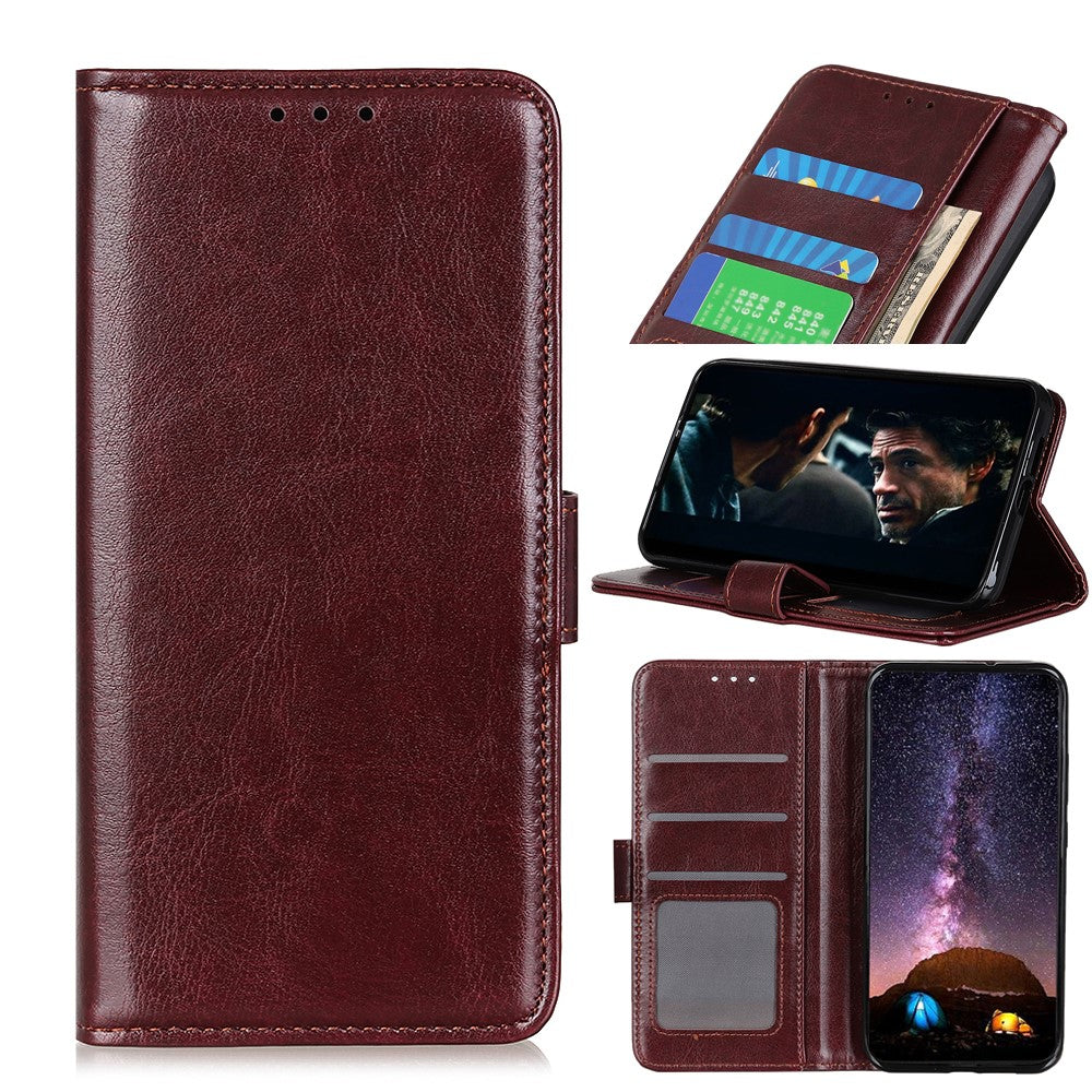 Crazy Horse plånboksfodral till Samsung Galaxy A21s – brun