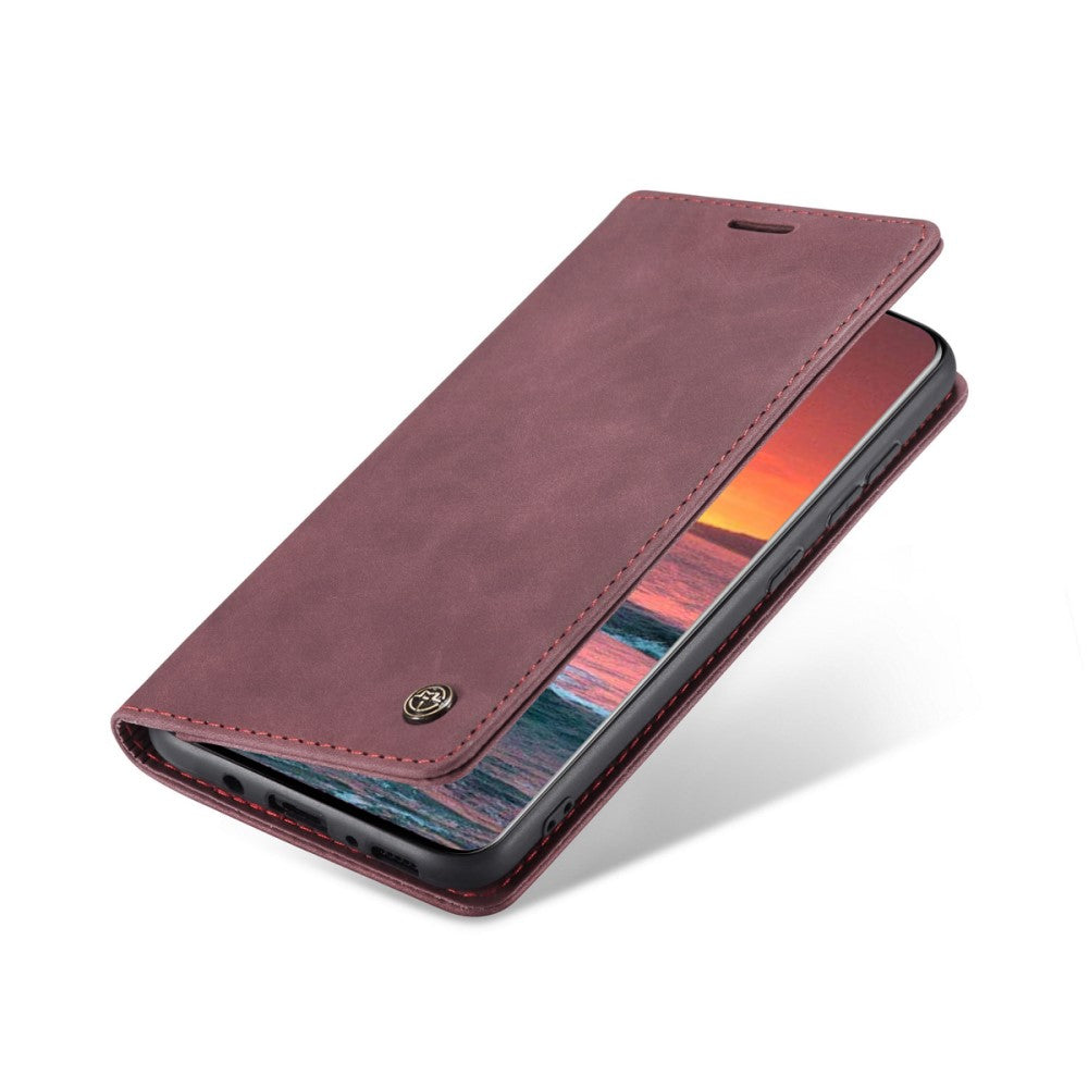 CASEME 013 plånboksfodral till Samsung Galaxy A21s – Wine röd