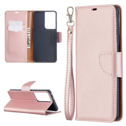 Samsung Galaxy S21 Ultra 5G cover with a strap - Rose gold