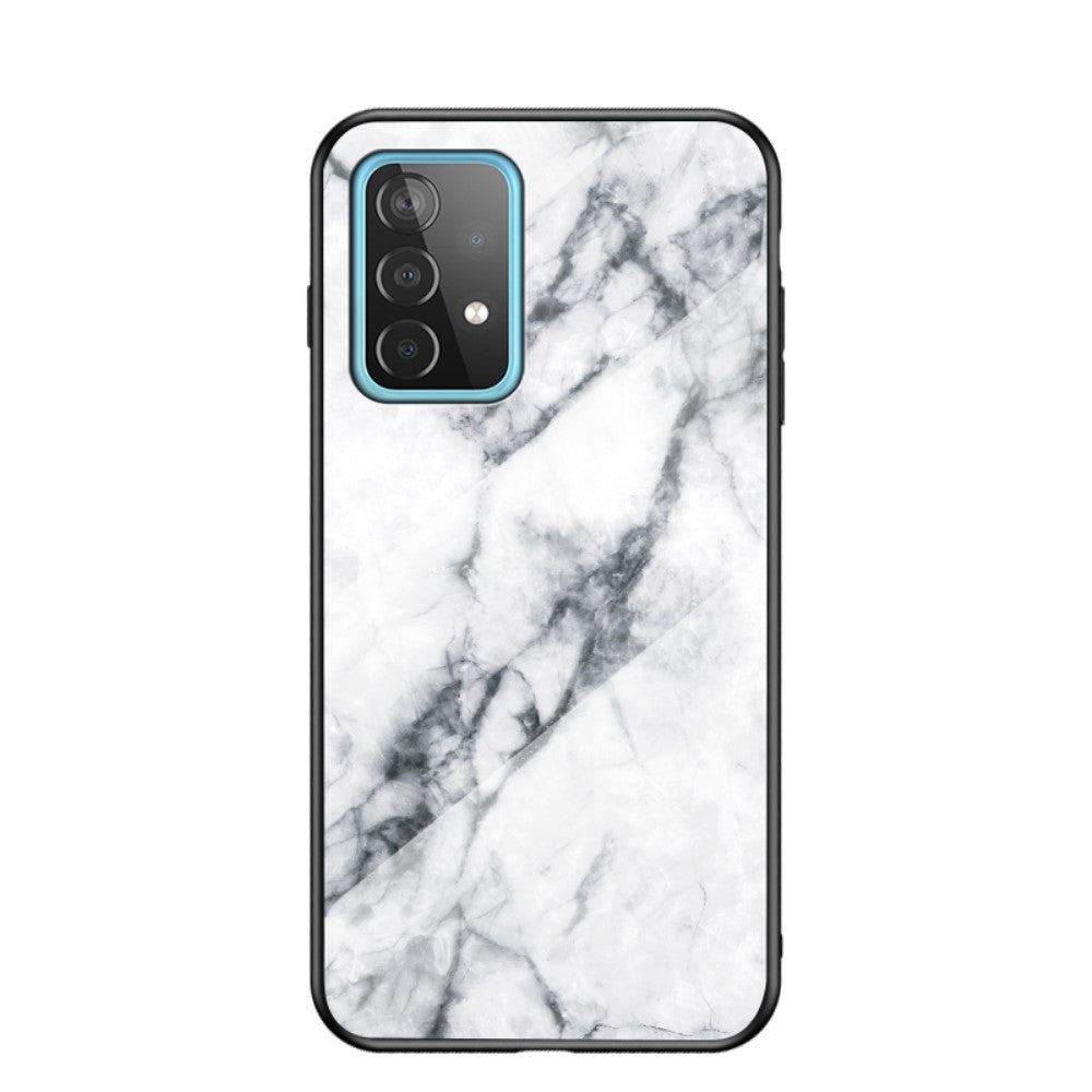 Härdat glas skal till Samsung Galaxy A52 4G/5G & A52s 5G – vit Marble
