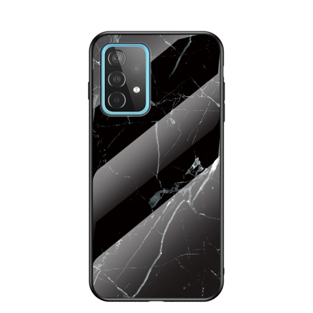 Härdat glas skal till Samsung Galaxy A52 4G/5G & A52s 5G – svart Marble