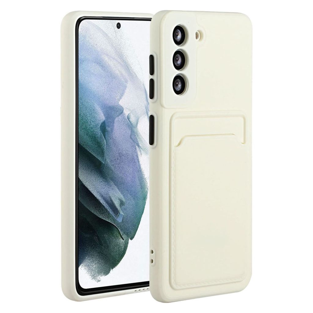 Samsung Galaxy S21 FE TPU case with a card holder - White