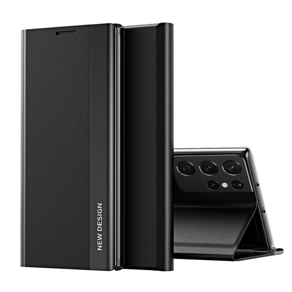 Foldable Samsung Galaxy S21 Ultra 5G fodral with a stativ - svart